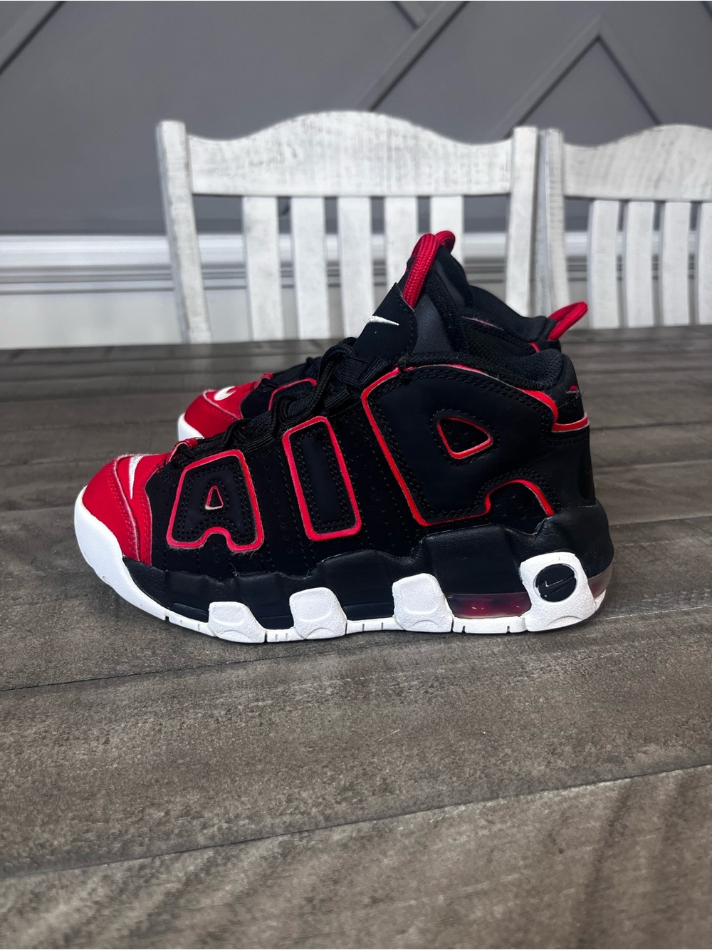 Nike Air More Uptempo Red Toe Sz 2Y